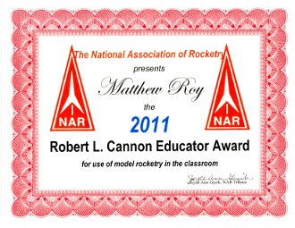 Robert L. Cannon Award Certificate